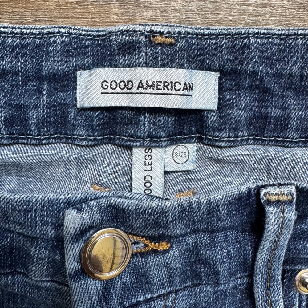 Good American Good Legs Skinny Jeans 8/29 High Rise Dark Wash Blue Gap-Proof - Picture 4 of 6